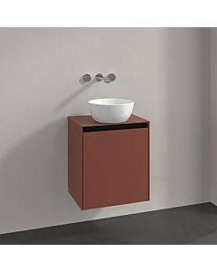 Villeroy und Boch Collaro Waschtischunterschrank C148B0AH 50x54,8x38cm, Waschtisch mittig, LED-Beleuchtung 3,4 W, wine red