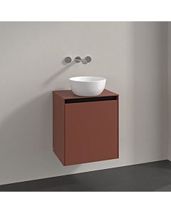 Villeroy und Boch Collaro Waschtischunterschrank C149B0AH 50x54,8x38cm, Waschtisch mittig, LED-Beleuchtung 3,4 W, wine red