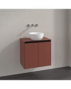 Villeroy und Boch Collaro Waschtischunterschrank C150B0AH 60x54,8x38cm, Waschtisch mittig, LED-Beleuchtung 4,2 W, wine red