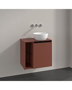 Villeroy und Boch Collaro Waschtischunterschrank C151B0AH 60x54,8x38cm, Waschtisch rechts, LED-Beleuchtung 2,9 W, wine red