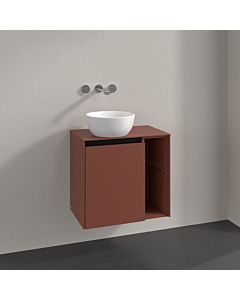 Villeroy und Boch Collaro Waschtischunterschrank C152B0AH 60x54,8x38cm, Waschtisch links, LED-Beleuchtung 2,9 W, wine red