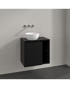 Villeroy und Boch Collaro vanity unit C152B0VL 60x54.8x38cm, washbasin on the left, LED lighting 2.9W, volcano black