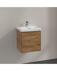 Villeroy und Boch Subway 3. 1930 vanity unit C58100RH 42.3x42.9x37.75cm, hinge left / handle aluminum glossy, kansas oak
