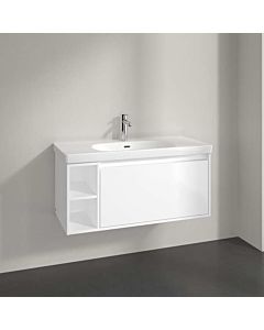 Meuble sous-vasque Skyla Villeroy und Boch C79000VE 2000 coulissant, 972 x 436 x 439 mm, blanc brillant