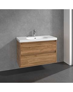 Meuble sous-vasque Villeroy und Boch C79900RH 2 tiroirs, 972 x 596 x 439 mm, chêne Kansas