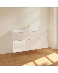 Villeroy und Boch Finion Vanity unit F060GFGF with lighting, 3 drawers, 1196 x 591 x 498 mm, Glossy White Lacquer / Glossy White Lacquer