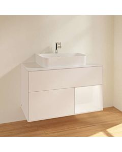 Villeroy und Boch Finion Villeroy und Boch F121MTMT 100cm, plaque de recouvrement blanc matt, étagère à droite laqué blanc mat, laqué blanc mat