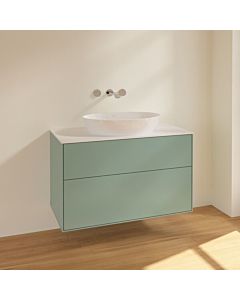 Villeroy und Boch Finion Waschtischunterschrank FA0100GM 100x60,3cm, Abdeckplatte white matt, Olive Matt Lacquer