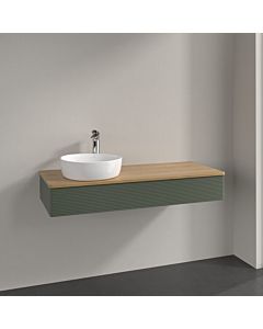 Villeroy und Boch Antao Waschtisch-Unterschrank K11111HL 120x19x50cm, Waschbeckenplattenfarbe honey oak, leaf green matt lacquer