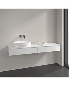 Villeroy und Boch Antao Waschtisch-Unterschrank K15150GF 160x19x50cm, Hahnlochbohrung, Waschbeckenplattenfarbe Lack, glossy white lacquer