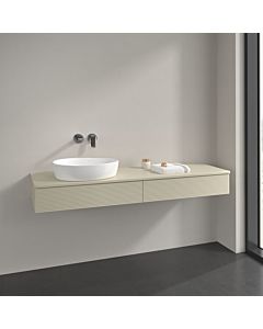 Villeroy und Boch Antao vanity unit K15150HJ 160x19x50cm, tap hole, washbasin top color lacquer, silk grey matt lacquer