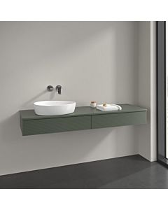 Villeroy und Boch sous vasque Antao K15150HL 160x19x50cm, trou pour robinetterie, plan vasque laqué vert feuille mat