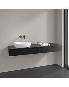 Villeroy und Boch sous vasque Antao K15150PD 160x19x50cm, trou pour robinetterie, plan vasque laqué noir mat