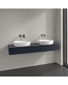 Villeroy und Boch Antao vanity unit K17110HG 160x19x50cm, washbasin top colour lacquer, midnight blue matt lacquer