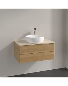 Villeroy und Boch Antao vanity unit K19053HN 80x36x50cm, tap hole, washbasin top color botticino, honey oak