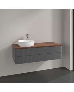 Villeroy und Boch Antao Waschtisch-Unterschrank K22152GK 2 Auszüge, 1200 x 360 x 500 mm, Front mit Struktur, Anthracite Matt Lacquer / Warm Walnut