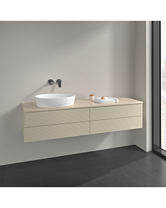 Villeroy und Boch Antao vanity unit K26113HJ 160x36x50cm, washbasin top colour botticino, silk grey matt lacquer