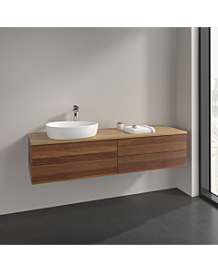 Villeroy und Boch Antao vanity unit K26151HM 160x36x50cm, tap hole, washbasin top color honey oak, warm walnut