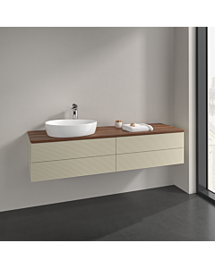 Villeroy und Boch Antao Waschtisch-Unterschrank K26152HJ 160x36x50cm, Hahnlochbohrung, Waschbeckenplattenfarbe warm walnut, silk grey matt lacquer