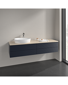 Villeroy und Boch Antao Waschtisch-Unterschrank K26153HG 160x36x50cm, Hahnlochbohrung, Waschbeckenplattenfarbe botticino, midnight blue matt lacquer