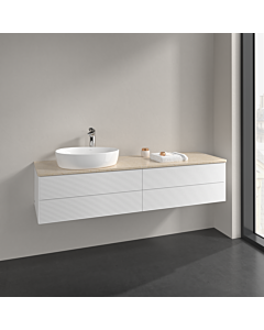 Villeroy und Boch Antao Waschtisch-Unterschrank K26153MT 160x36x50cm, Hahnlochbohrung, Waschbeckenplattenfarbe botticino, white matt lacquer