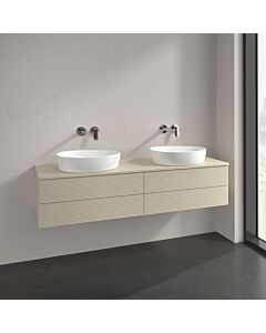 Villeroy &amp; Boch Antao vanity unit K28150HJ 160x36x50cm, tap hole, washbasin top color: silk grey matt lacquer