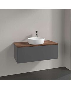Meuble vasque Villeroy &amp; Boch Antao K31012GK 100 x 36 x 50 cm, plan vasque couleur noyer chaud, laque anthracite mate