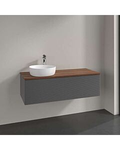 Villeroy und Boch Antao Waschtisch-Unterschrank K33112GK 120x36x50cm, Waschbeckenplattenfarbe warm walnut, anthracite matt lacquer