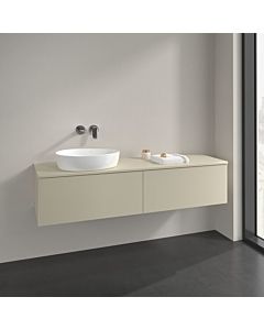 Meuble sous vasque Villeroy und Boch K37010HJ 160x36x50cm, plan vasque laqué, laqué mat gris soie