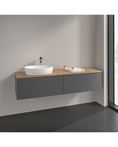 Villeroy und Boch sous vasque Antao K37011GK 160x36x50cm, plan vasque couleur chêne miel, laqué mat anthracite