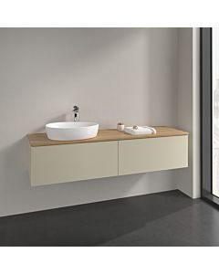 Villeroy und Boch Antao vanity unit K37011HJ 160x36x50cm, washbasin top color honey oak, silk grey matt lacquer