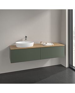 Villeroy und Boch Antao vanity unit K37011HL 160x36x50cm, washbasin top color honey oak, leaf green matt lacquer