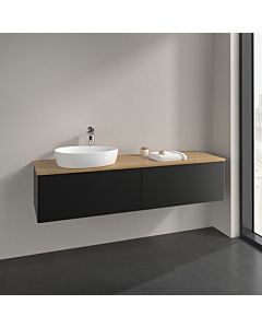 Villeroy und Boch Antao vanity unit K37011PD 160x36x50cm, washbasin top color honey oak, black matt lacquer