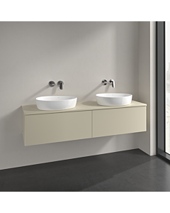 Villeroy und Boch Antao vanity unit K39010HJ 160x36x50cm, washbasin top colour lacquer, silk grey matt lacquer