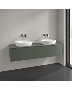 Villeroy und Boch Antao vanity unit K39050HL 160x36x50cm, tap hole, washbasin top colour lacquer, leaf green matt lacquer