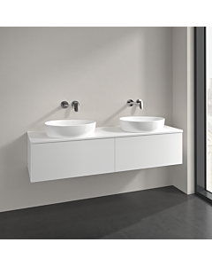 Villeroy und Boch Antao Waschtisch-Unterschrank K39050MT 160x36x50cm, Hahnlochbohrung, Waschbeckenplattenfarbe Lack, white matt lacquer