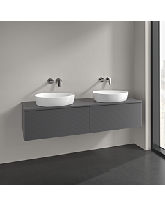 Villeroy und Boch Antao meuble sous-vasque K39110GK 160x36x50cm, plan vasque laqué couleur, laqué mat anthracite