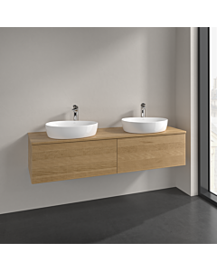 Villeroy und Boch Antao meuble sous-vasque K39151HN 160x36x50cm, trou pour robinetterie, plan de lavabo couleur chêne miel, chêne miel