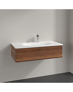 Villeroy und Boch Antao Waschtisch-Unterschrank L02100HM 98,8x25,6x49,3cm, mit Frontstruktur, warm walnut, mit Beleuchtung