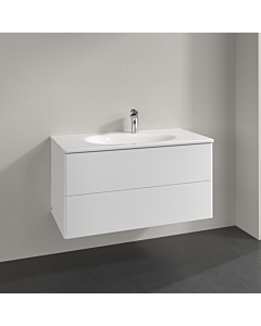Villeroy und Boch Meuble sous-vasque Antao L05000MT 98,8x50,4x49,6cm, sans structure frontale, laqué blanc mat, avec éclairage