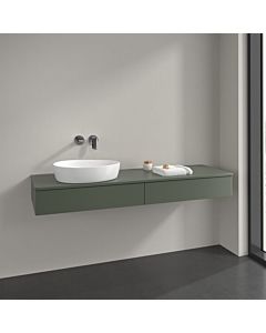 Villeroy und Boch Antao Waschtisch-Unterschrank L15050HL 160x19x50cm, Hahnlochbohrung, Waschbeckenplattenfarbe Lack, leaf green matt lacquer