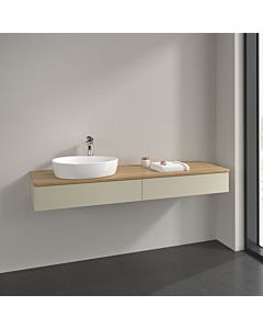 Villeroy und Boch Antao vanity unit L15051HJ 160x19x50cm, tap hole, washbasin top color honey oak, silk grey matt lacquer