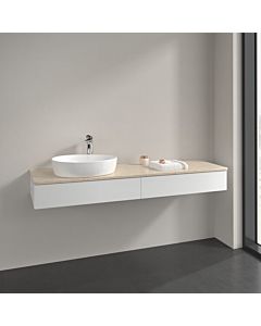 Villeroy und Boch Antao vanity unit L15053MT 160x19x50cm, tap hole, washbasin top color botticino, white matt lacquer