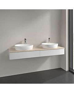 Villeroy und Boch Antao Waschtisch-Unterschrank L17053GF mit Beleuchtung, 2 Auszüge, 1600 x 190 x 500 mm, Front ohne Struktur, Glossy White Lacquer / Botticino