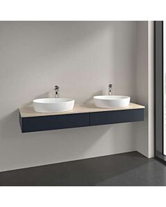 Villeroy und Boch Antao Waschtisch-Unterschrank L17053HG 160x19x50cm, Hahnlochbohrung, Waschbeckenplattenfarbe botticino, midnight blue matt lacquer