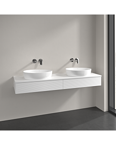 Villeroy und Boch Antao vanity unit L17150MT 160x19x50cm, tap hole, washbasin top colour lacquer, white matt lacquer, with lighting