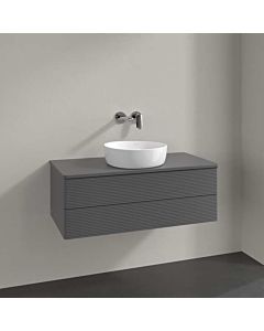 Meuble sous vasque Villeroy und Boch L20110GK 100x36x50cm, plan vasque laqué, laqué mat anthracite