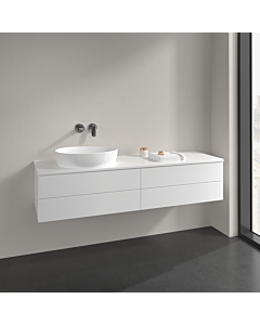 Villeroy und Boch Antao meuble sous-vasque L26010MT 160x36x50cm, plan vasque laqué couleur, laqué blanc mat, avec éclairage