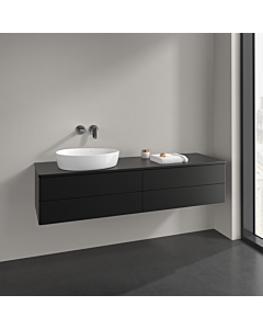 Villeroy und Boch Antao vanity unit L26010PD 160x36x50cm, washbasin top colour lacquer, black matt lacquer, with lighting