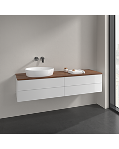 Villeroy und Boch Antao vanity unit L26012GF 160x36x50cm, washbasin top colour warm walnut, glossy white lacquer, with lighting